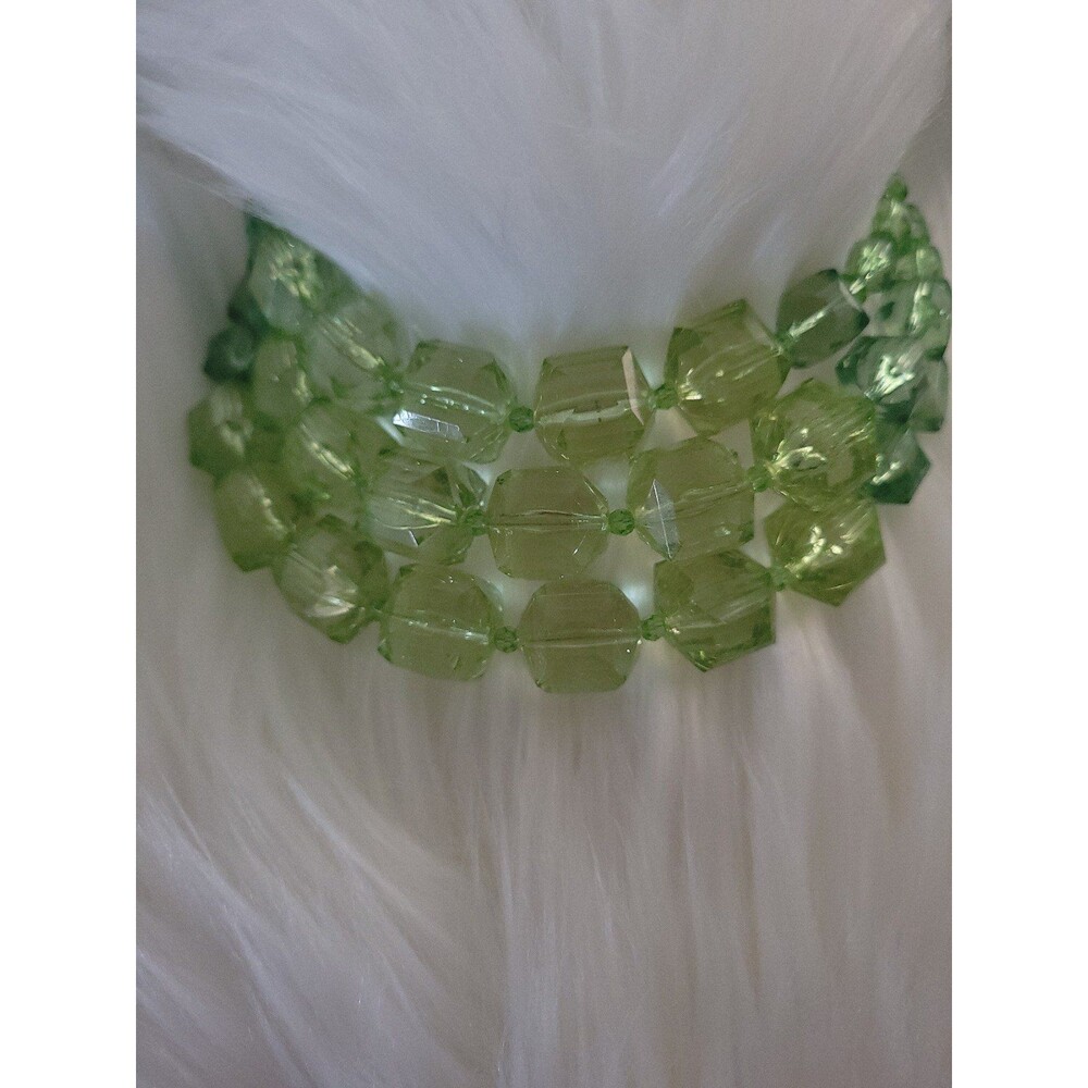 Tarina Tarantino Triple Strand Lucite Cubes Green - Picture 2 of 4